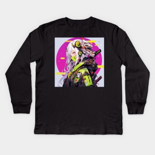 Anime Cyborg Warrior Kids Long Sleeve T-Shirt